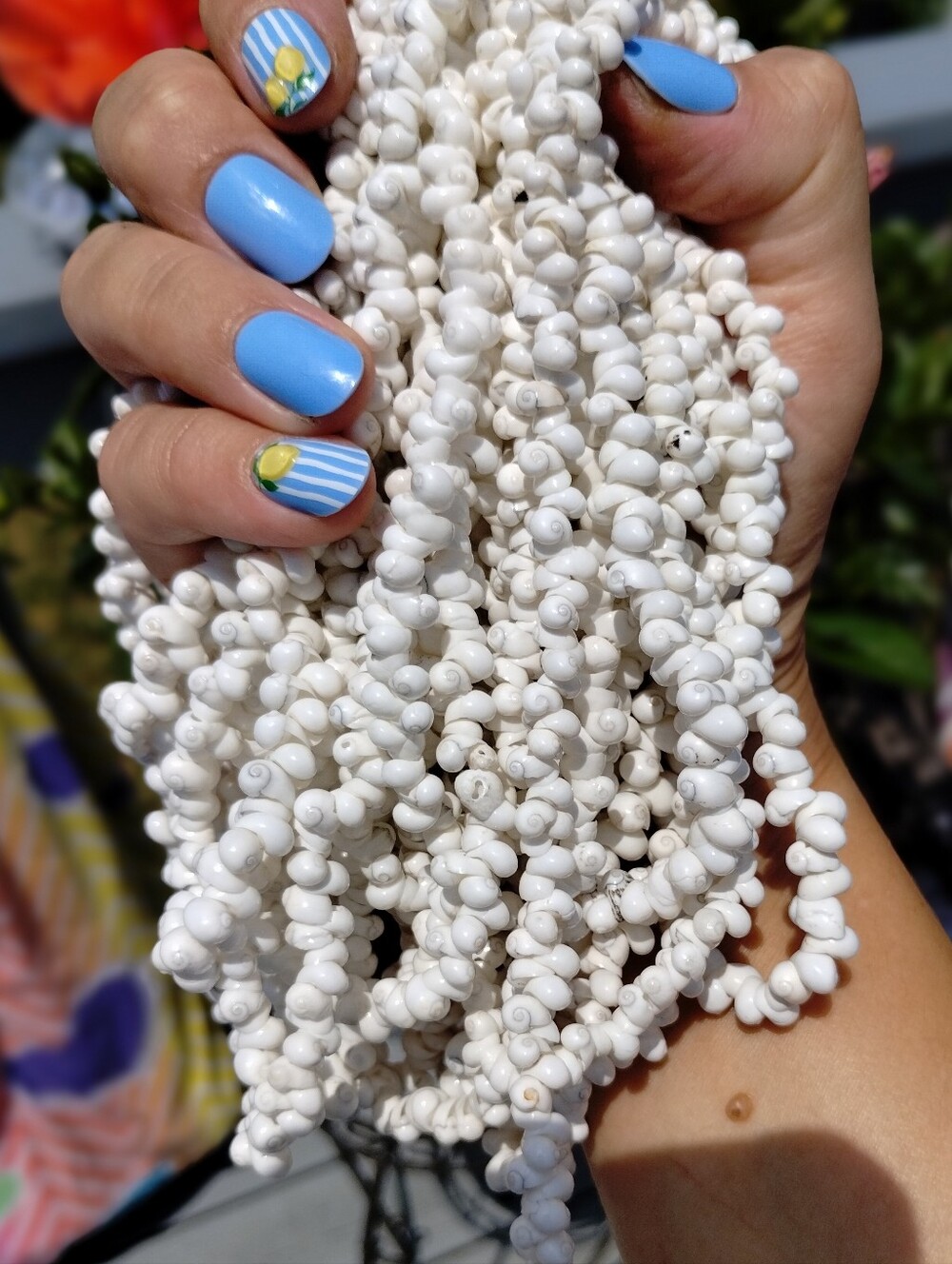 Handmade White Multi-Strand Shell Necklace - Picture 6 of 8